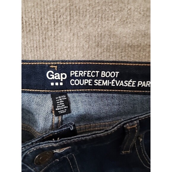 Gap Perfect Boot Jeans Womens 16 33 Blue Dark Wash Stretch - Picture 6 of 9